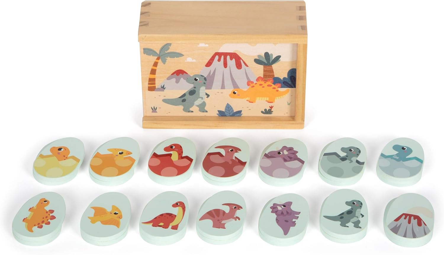 small foot Memory Dino, memory game made of FSC® 100%-certified wood, for kids aged 2+ years old, 12616