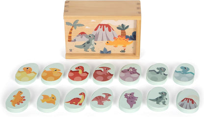 small foot Memory Dino, memory game made of FSC® 100%-certified wood, for kids aged 2+ years old, 12616