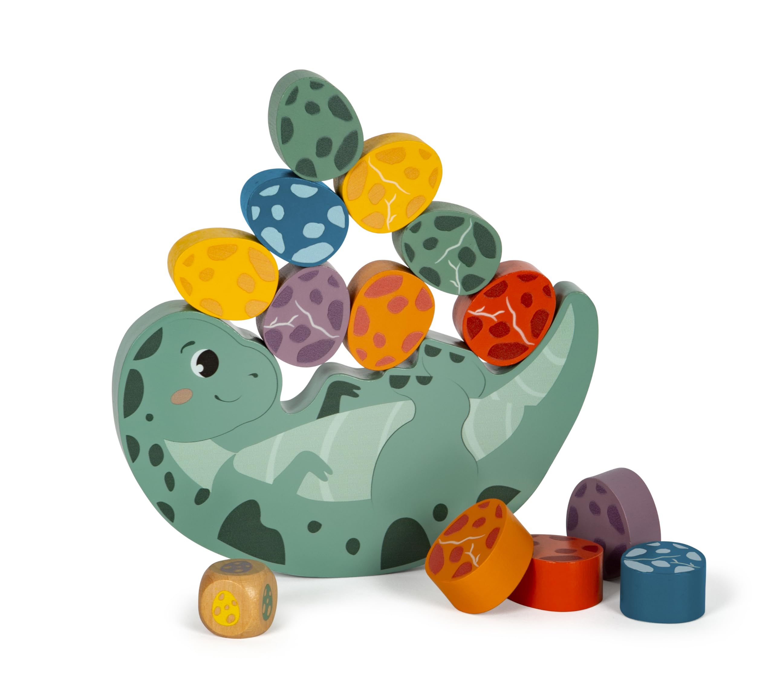 small foot Balancierspiel „Dino“, Stapelspiel aus FSC 100%-zertifiziertem Holz, für Kinder ab 3 Jahren, 12620