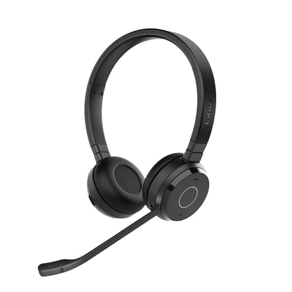Jabra Evolve 65 TE wireless stereo headphones, Unified Communications Certified, 30m range, 12-hour battery, USB-A, dual connectivity - Black