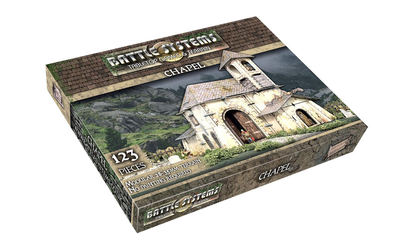 Battle Systems – Modular Fantasy Scenery – Perfect for Roleplaying and Wargames - Multi Level Tabletop Terrain for 28mm Miniatures – Colour Printed Model Diorama – DnD Warhammer (Chapel