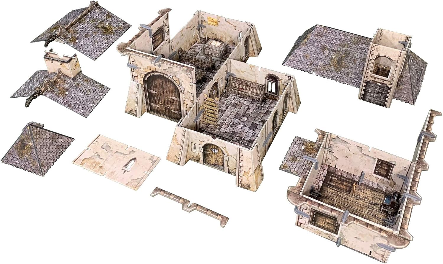 Battle Systems – Modular Fantasy Scenery – Perfect for Roleplaying and Wargames - Multi Level Tabletop Terrain for 28mm Miniatures – Colour Printed Model Diorama – DnD Warhammer (Chapel