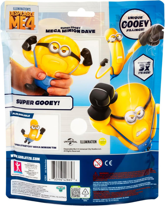 Minions Dave Le méga Souple. Les de Moi, Moche et méchant 4 rejoignent la Famille des Figurines Heroes of Goo JIT Zu. Il est rempli de Billes d’Eau et s’étire Jusqu’à 3X sa Taille.