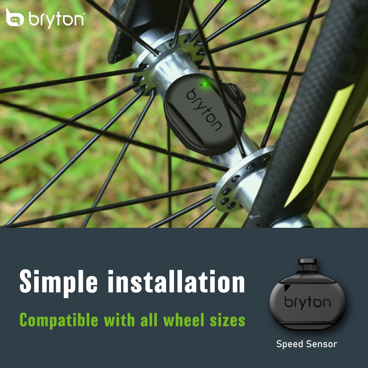 Bryton Smart Speed Sensor install on bike wheel hub Magnet-Less (Bluetooth & ANT+