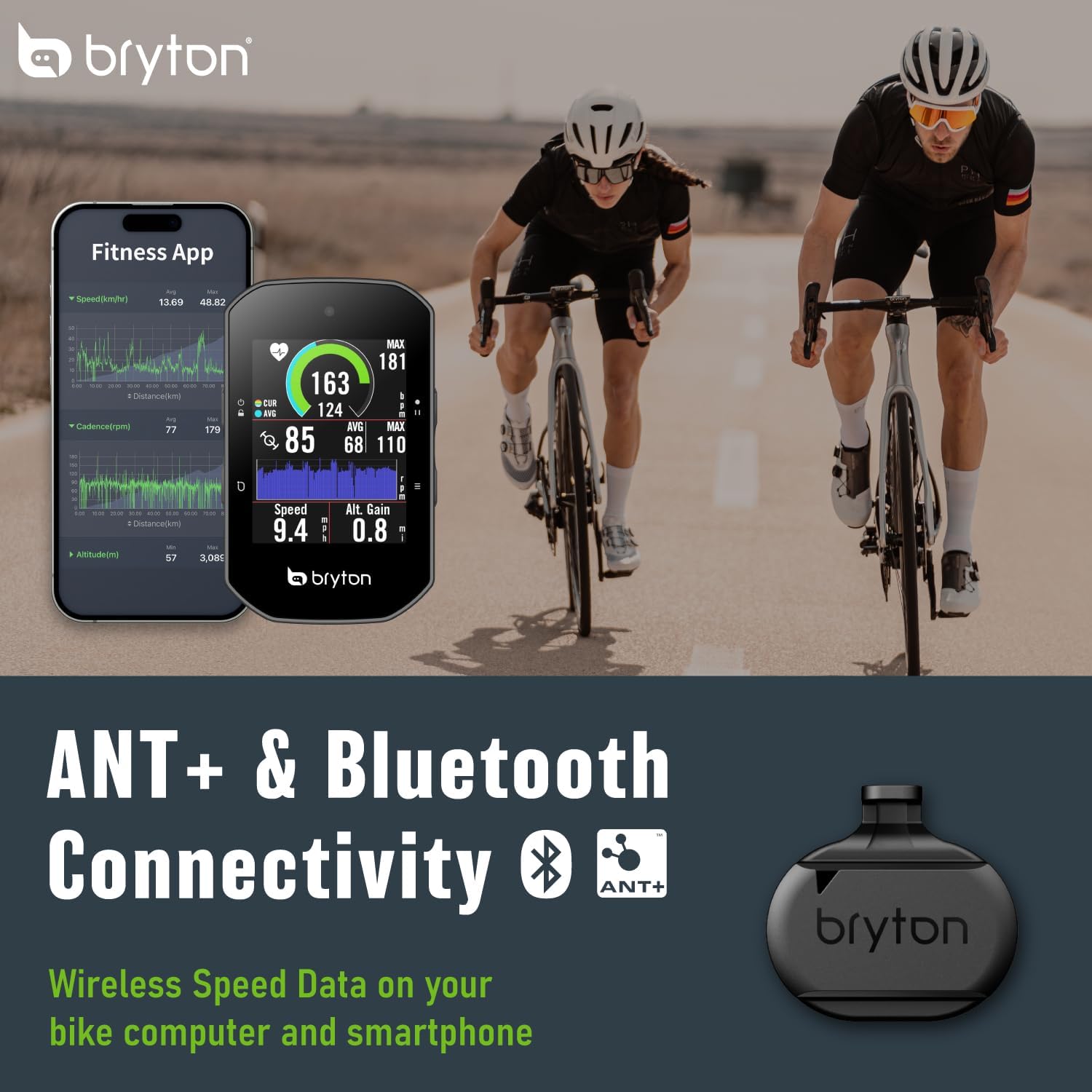 Bryton Smart Speed Sensor install on bike wheel hub Magnet-Less (Bluetooth & ANT+