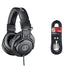 Audio-Technica M30x Professional Studio Headphones for studio recording, creators, podcasts and everyday listening & Stagg SMC6 6 metre standard microphone cable + Plug Microphone Cable