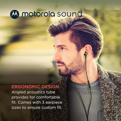 Motorola Sound Headphones with Cable Type C Earbuds 3C-S, High Definition Sound, Built-in Microphone, Ergonomic Design and Anti-interference Cable – Black