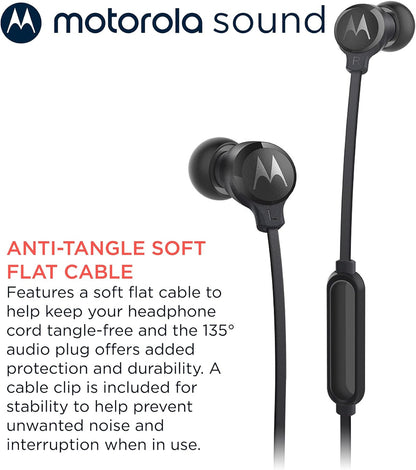 Motorola Sound Headphones with Cable Type C Earbuds 3C-S, High Definition Sound, Built-in Microphone, Ergonomic Design and Anti-interference Cable – Black