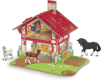 Papo Mini 33108 Farm Mini Cardboard Environment, Multicolour