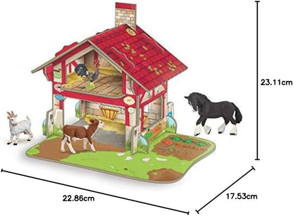 Papo Mini 33108 Farm Mini Cardboard Environment, Multicolour