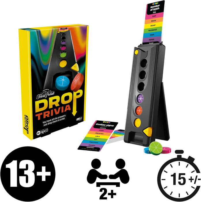 Drop Trivia Game, Electronic Party Board Game from Trivial Pursuit - English Version
