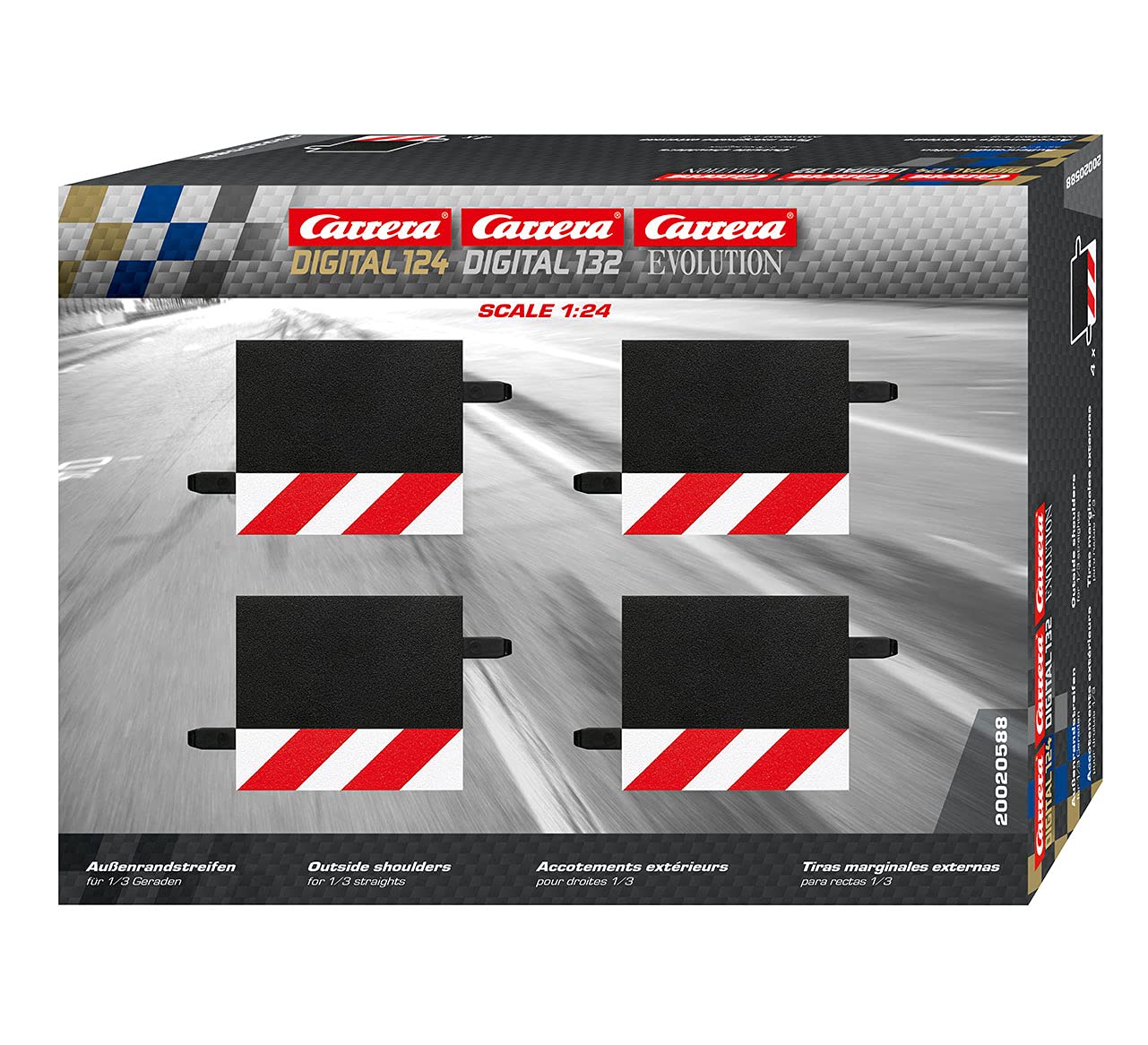 Carrera- Cars, Disney, Pixar Tira de borde 1/3 recta (4), Multicolor, 5 x 52 x 22 cm (20020588