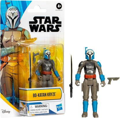 Star Wars Epic Hero Series BO-Katan Kryze Actionfigur, 10,2 cm, 2 Spielzeugzubehör, Weihnachtsstrumpffüller für Kinder, ab 4 Jahren