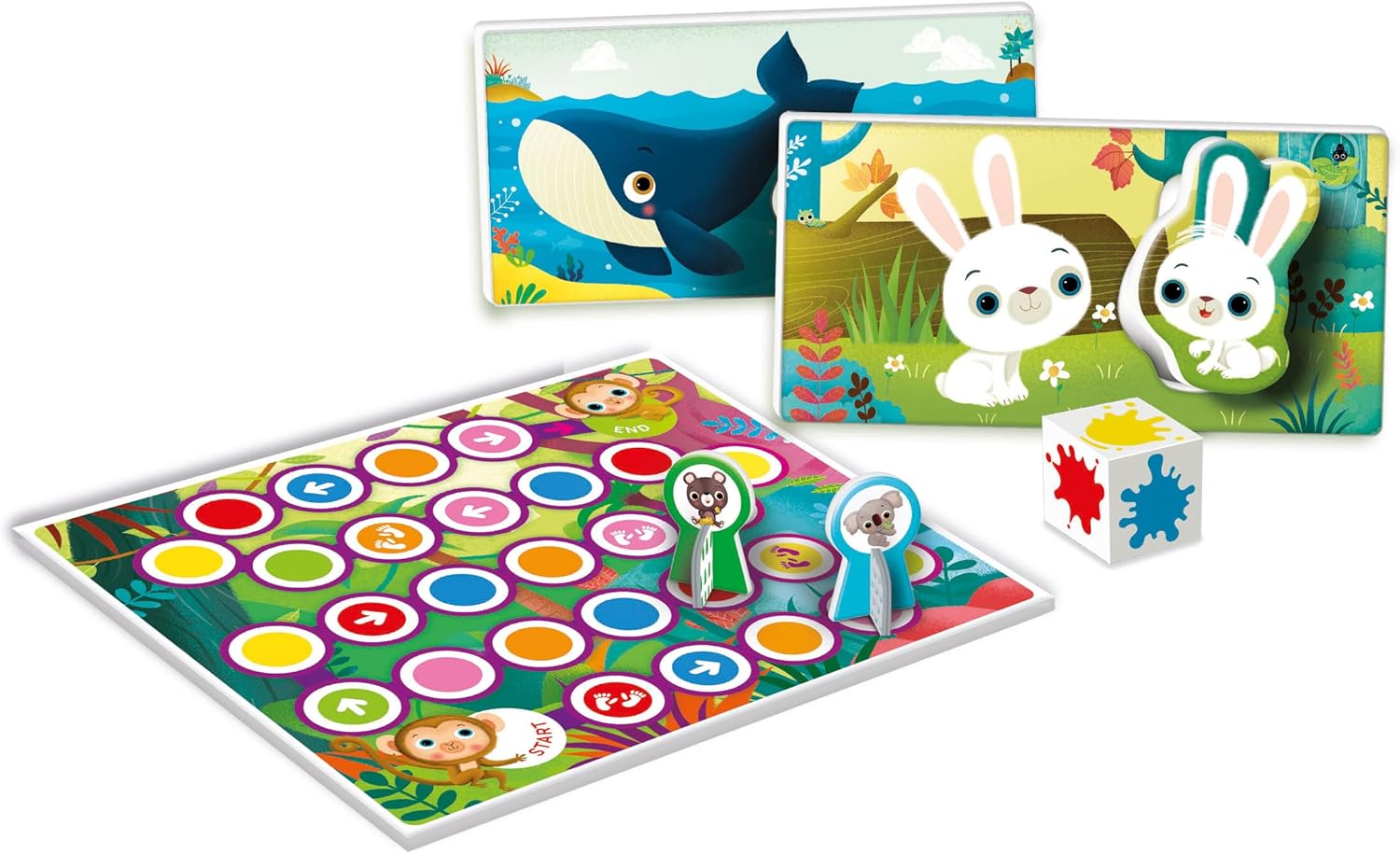 Clementoni - Sapientino Parents and Puppies 2 Years, Flashcard, Flashcards for Children, Montessori Game, Getting to Know the Animals, Shaped Cards, Italian, Made in Italy, 16852, Multi-Colour