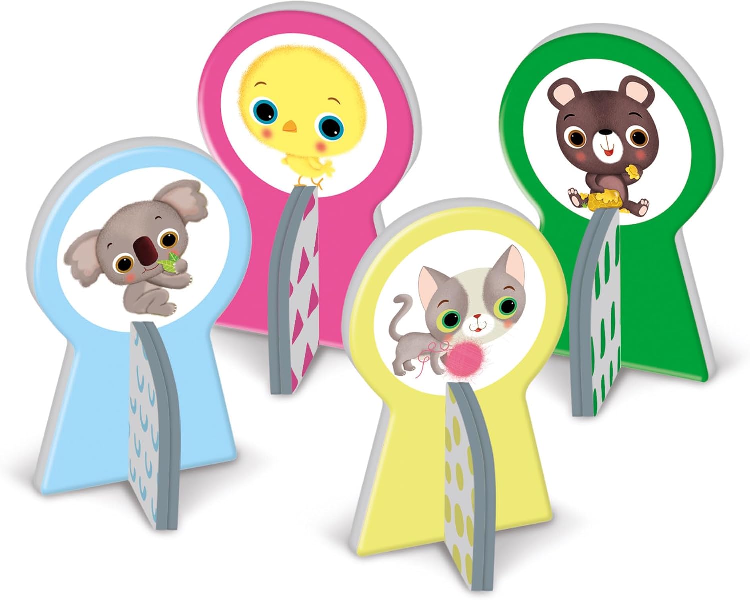 Clementoni - Sapientino Parents and Puppies 2 Years, Flashcard, Flashcards for Children, Montessori Game, Getting to Know the Animals, Shaped Cards, Italian, Made in Italy, 16852, Multi-Colour