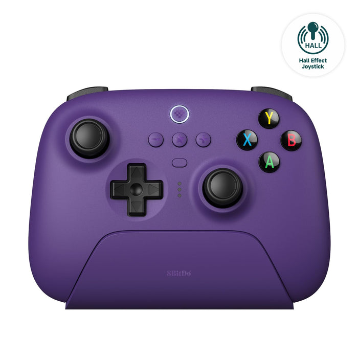 8Bitdo Ultimate 2.4G Wireless Controller, Hall Effect Joystick Update, Gaming Controller with Charging Dock for PC, Android, Steam Deck & Apple (Purple