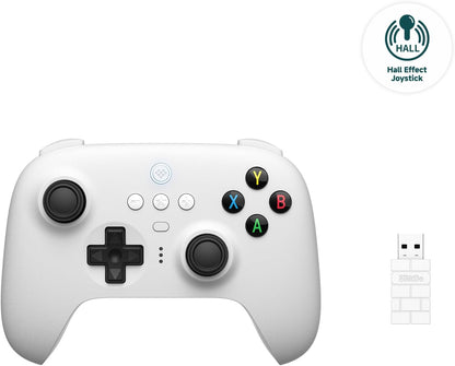 8Bitdo Ultimate 2.4G Wireless Controller, Hall Effect Joystick Update, Gaming Controller with Charging Dock for PC, Android, Steam Deck & Apple (White