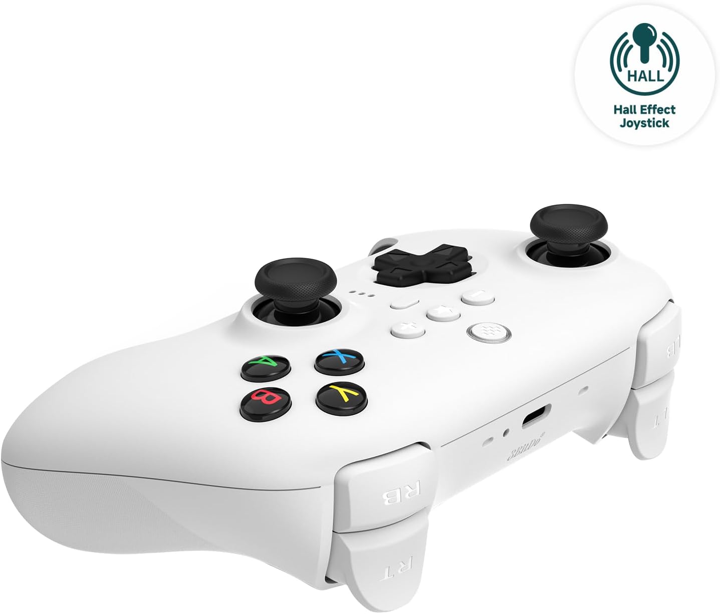 8Bitdo Ultimate 2.4G Wireless Controller, Hall Effect Joystick Update, Gaming Controller with Charging Dock for PC, Android, Steam Deck & Apple (White