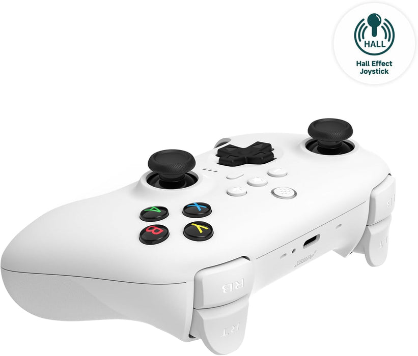 8Bitdo Ultimate 2.4G Wireless Controller, Hall Effect Joystick Update, Gaming Controller with Charging Dock for PC, Android, Steam Deck & Apple (White