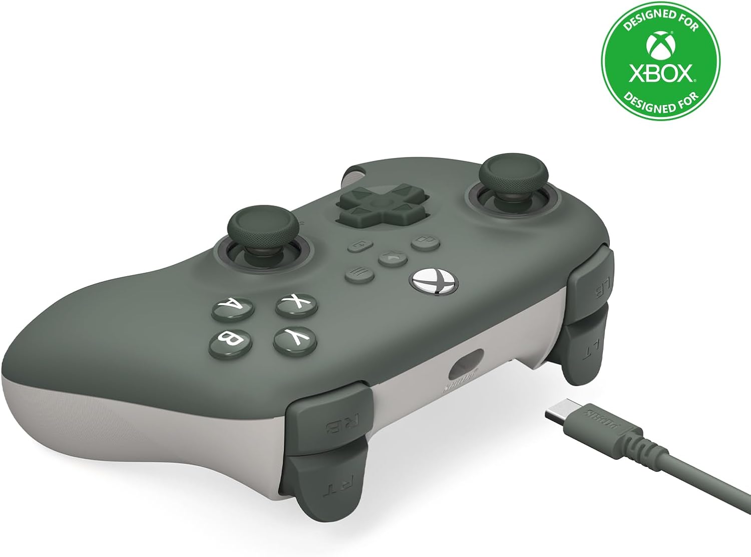 8Bitdo Ultimate C Wired Controller for Xbox, RGB Lighting Fire Ring and Hall Effect Joysticks, Compatible with Xbox Series X|S, Xbox One, Windows 10/11 - Officially Licensed (Dark Green