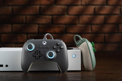 8Bitdo Ultimate C Wired Controller for Xbox, RGB Lighting Fire Ring and Hall Effect Joysticks, Compatible with Xbox Series X|S, Xbox One, Windows 10/11 - Officially Licensed (Dark Gray