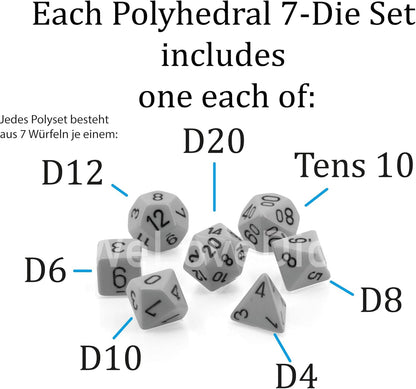 Opaque Black/Green Polyhedral 7-Dice Set