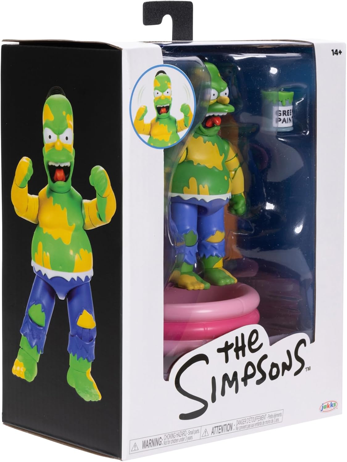 The Simpsons Furious Homer 12.7cm Premium Collector's Action Figure by JAKKS Pacific, Includes Accessories and Breakable Fence, Smashing Arm Action, Fully Articulated