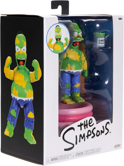 The Simpsons Furious Homer 12.7cm Premium Collector's Action Figure by JAKKS Pacific, Includes Accessories and Breakable Fence, Smashing Arm Action, Fully Articulated