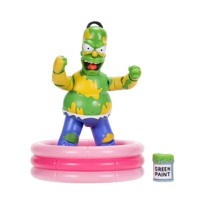 The Simpsons Furious Homer 12.7cm Premium Collector's Action Figure by JAKKS Pacific, Includes Accessories and Breakable Fence, Smashing Arm Action, Fully Articulated