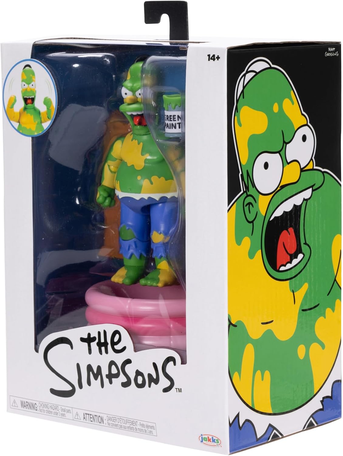 The Simpsons Furious Homer 12.7cm Premium Collector's Action Figure by JAKKS Pacific, Includes Accessories and Breakable Fence, Smashing Arm Action, Fully Articulated