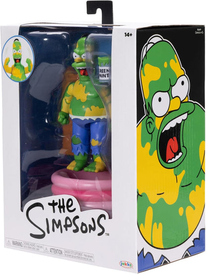The Simpsons Furious Homer 12.7cm Premium Collector's Action Figure by JAKKS Pacific, Includes Accessories and Breakable Fence, Smashing Arm Action, Fully Articulated