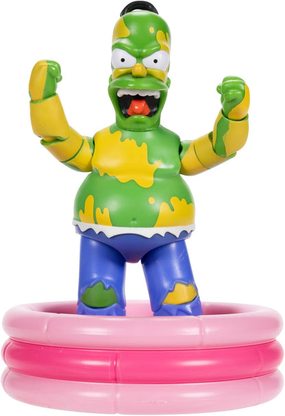 The Simpsons Furious Homer 12.7cm Premium Collector's Action Figure by JAKKS Pacific, Includes Accessories and Breakable Fence, Smashing Arm Action, Fully Articulated