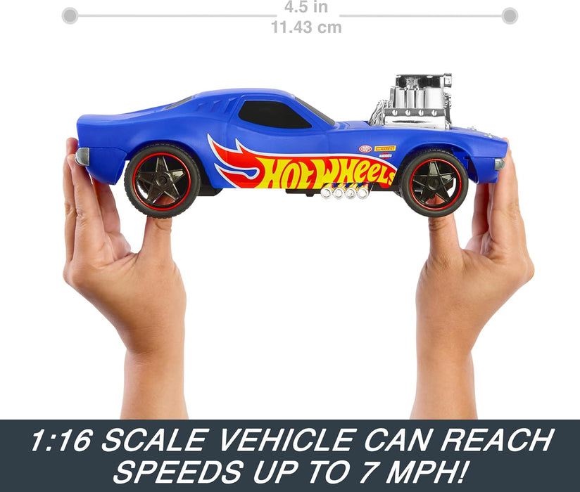 Hot Wheels Toy Car, 1:16 Scale RC Rodger Dodger Remote-Control Vehicle, Special 50th Anniversary Edition
