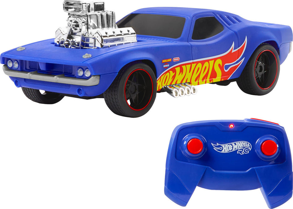 Hot Wheels Toy Car, 1:16 Scale RC Rodger Dodger Remote-Control Vehicle, Special 50th Anniversary Edition