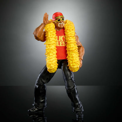 WWE Mattel Elite Collection Action Figure & Accessories, Premium Live Event Hulk Hogan Set, Wrestlemania with Howard Finkel Build-A-Figure Parts