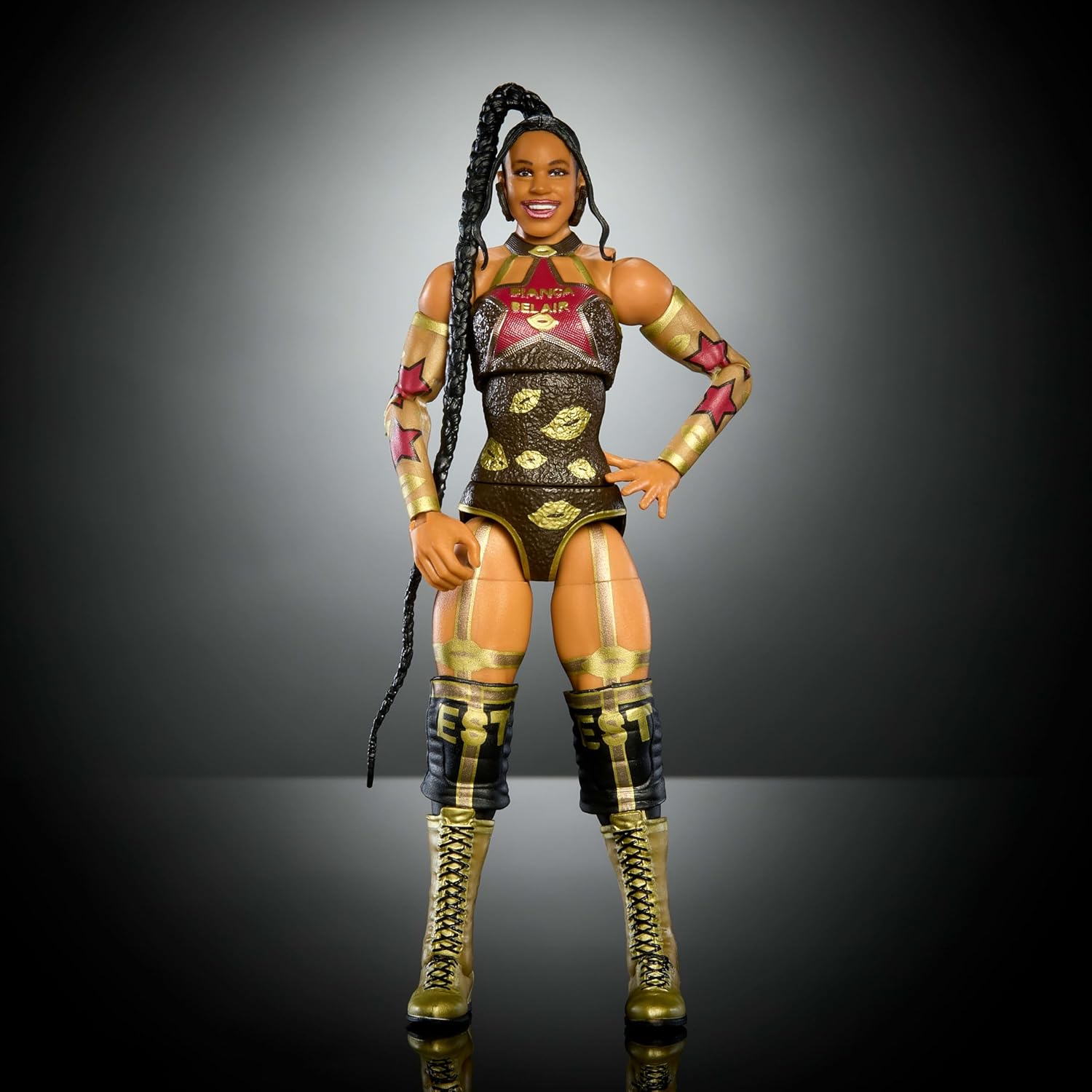WWE Mattel Elite Collection Action Figure & Accessories, Premium Live Event Bianca Belair Set, Wrestlemania with Howard Finkel Build-A-Figure Parts