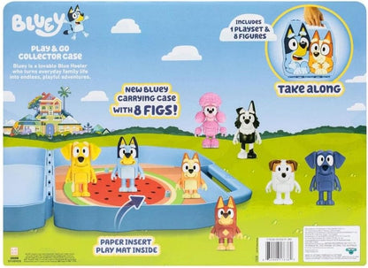 moose toys Bluey Storage Case with 8 Toy Figures - Playset