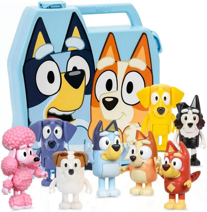 moose toys Bluey Storage Case with 8 Toy Figures - Playset