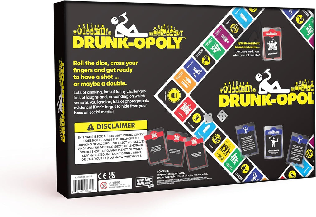 IMAGINATION GAMING Drunk-opoly Adult Board Drinking Game, Outrageous and Messed Up Challenges, Dares, Remote Home Entertainment, Friends, Family, Potential Regrets the Next Morning