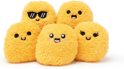 Relatable, peluche e peluche a forma di crocchette di pollo con supporto emotivo, ottima idea regalo per persone care di tutte le età, include 5 peluche con cestino per il trasporto