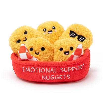 Relatable, peluche e peluche a forma di crocchette di pollo con supporto emotivo, ottima idea regalo per persone care di tutte le età, include 5 peluche con cestino per il trasporto