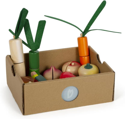 small foot Schneide-Set Obst und Gemüse Fresh, Lebensmittel für Kinderküche, Rollenspielzeug ab 2 Jahren, 12563