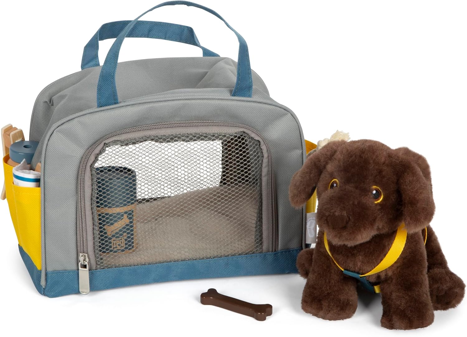 Small Foot - Small Foot - Knuffel Hond met Draagtas en Verzorgingsset