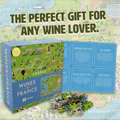 Puzzle Cru Wines Of France 1000 Piece Colourful Jigsaw Puzzle - A Beautiful Gift For Wine Lovers - Enjoy Travelling The French Vineyards From Your Own Home.
