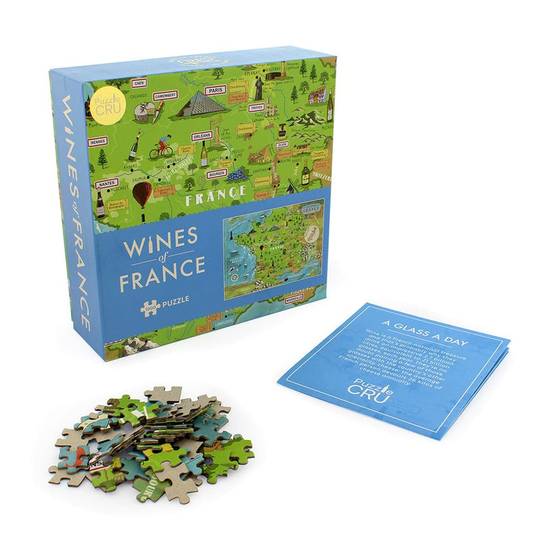 Puzzle Cru Wines Of France 1000 Piece Colourful Jigsaw Puzzle - A Beautiful Gift For Wine Lovers - Enjoy Travelling The French Vineyards From Your Own Home.