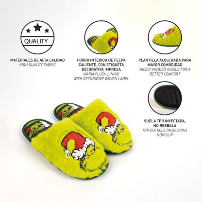 Cerda GROUP Open The Grinch Slippers EU 40-41, verde, 40 EU