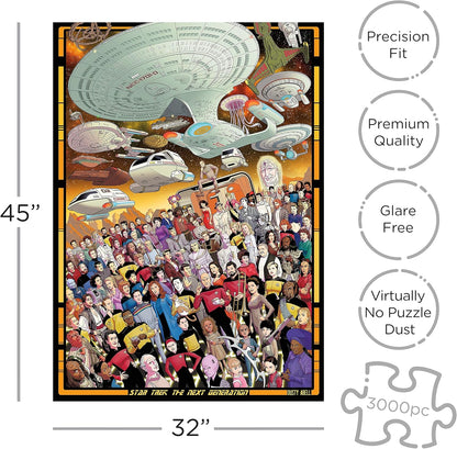 AQUARIUS Star Trek Next Gen Puzzle (3000 Piece Jigsaw Puzzle) - Officially Licensed Star Trek Merchandise & Collectibles - Glare Free - Precision Fit - 32 x 45 Inches