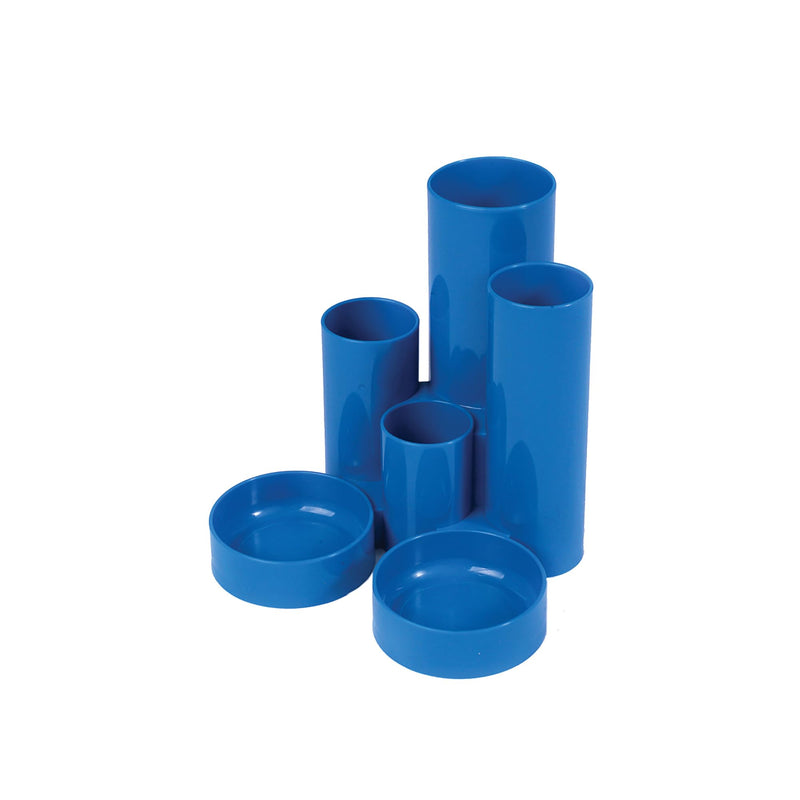 Deflecto Tube Style Pen Tidy Blue - Pencil Pots For Classroom - Desk Tidy - Pencil Holders - Pen Pots For Desk Accessories - Desk Organiser