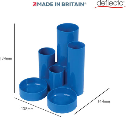 Deflecto Tube Style Pen Tidy Blue - Pencil Pots For Classroom - Desk Tidy - Pencil Holders - Pen Pots For Desk Accessories - Desk Organiser