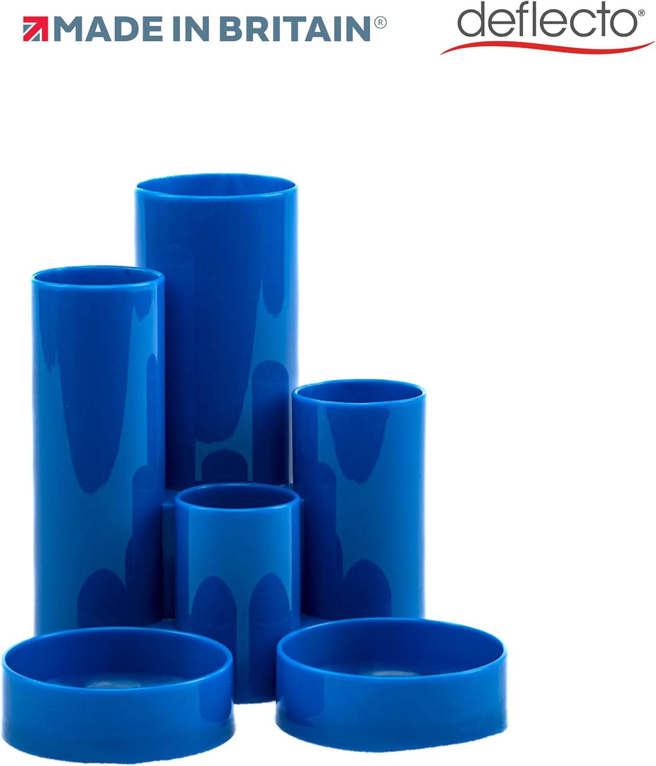 Deflecto Tube Style Pen Tidy Blue - Pencil Pots For Classroom - Desk Tidy - Pencil Holders - Pen Pots For Desk Accessories - Desk Organiser